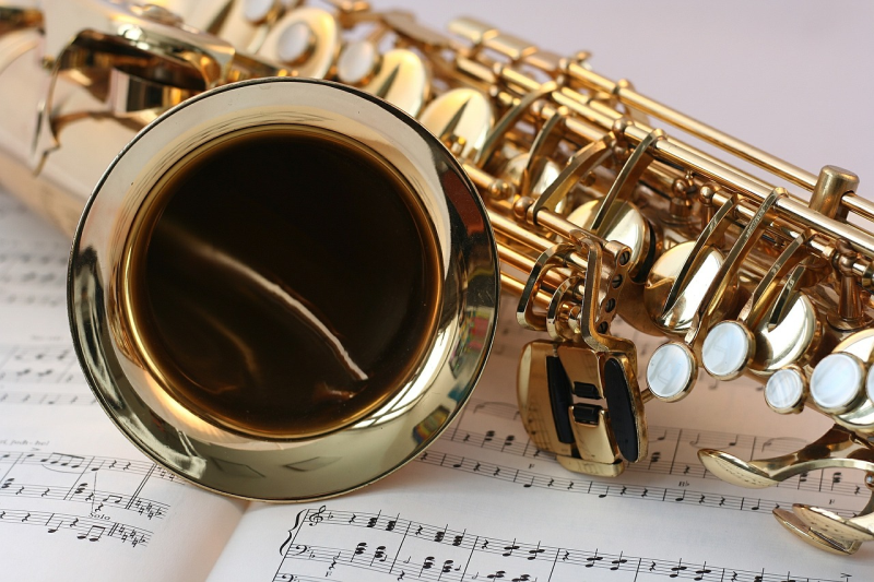 Brass saxophone wind instrument